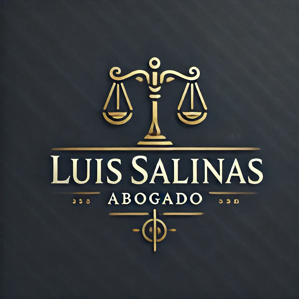 DALL·E 2025-02-26 17.12.48 – A professional logo for ‘Luis Salinas Abogado’ featuring a sleek and modern design. The logo includes a balanced scale of justice, symbolizing fairnes
